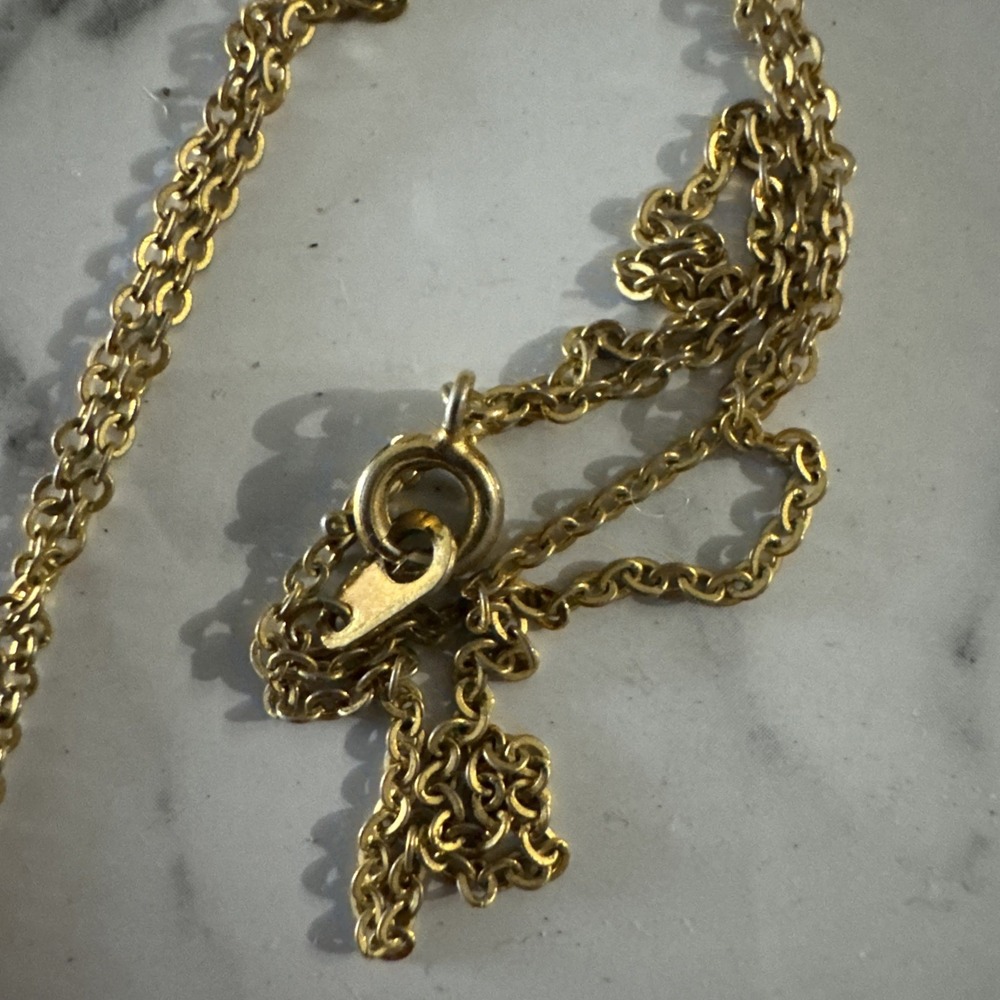 2.333 Vintage necklace, 10K gold plating, chain, mother-of-pearl pendant, coral - Picture 3 of 9